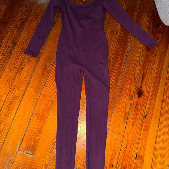 Fashion Nova Deep Purple Ribbed Garment NWT Hailey snatched jumpsuit xl - Picture 2 of 4